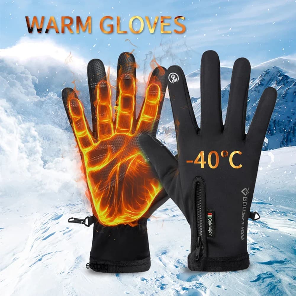 Guanti da moto impermeabili Foderati in pile termico invernale per esterni Touch screen resistente all'acqua Accessori per la guida della moto