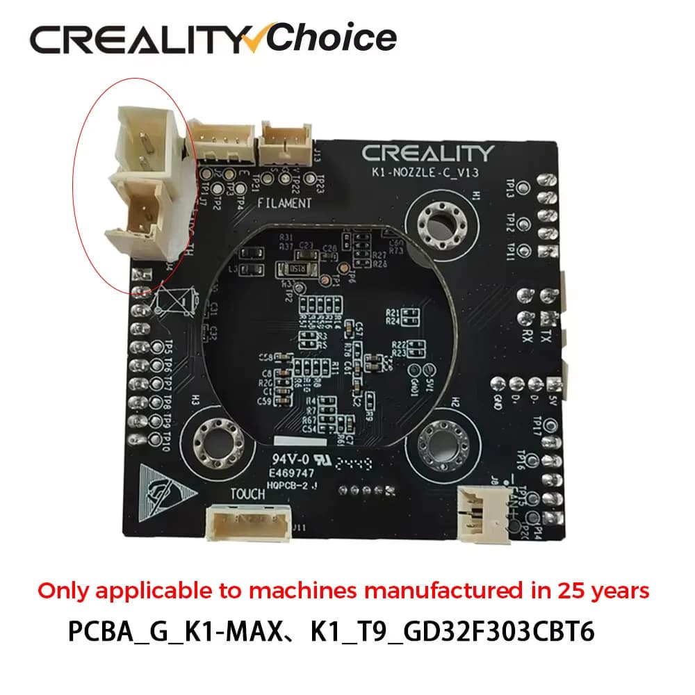 Creality PCBA_G_K1-MAX/K1_T9_GD32F303CBT6 NOZZLE-C-V13 Scheda adattatore Solo applicabile alle macchine prodotte in 25 anni