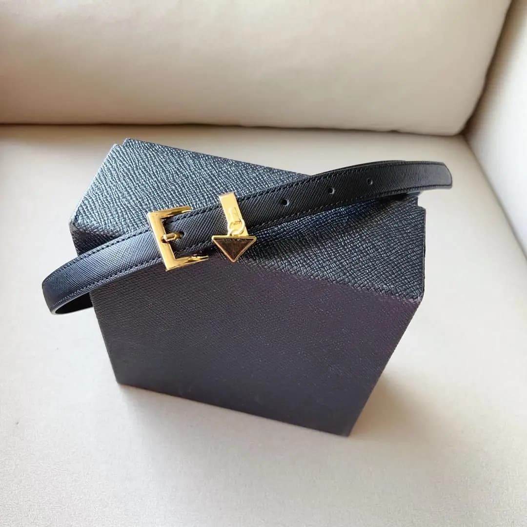 Elegante cintura sottile nera con doppia fibbia dorata per donna, cintura per vestiti, gonne, jeans, abbigliamento casual quotidiano
