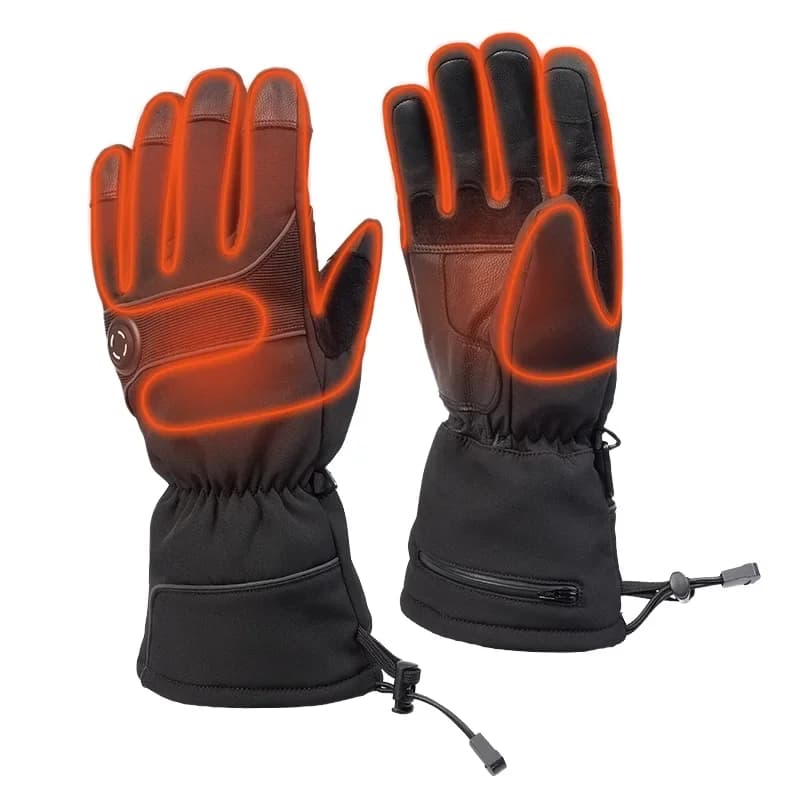 Guanti da Sci Intelligenti Sottili 12V, Scaldamani in Pelle Confortevoli, Fodere Riscaldate Smart per Moto Invernali e Snowboard in Poliestere