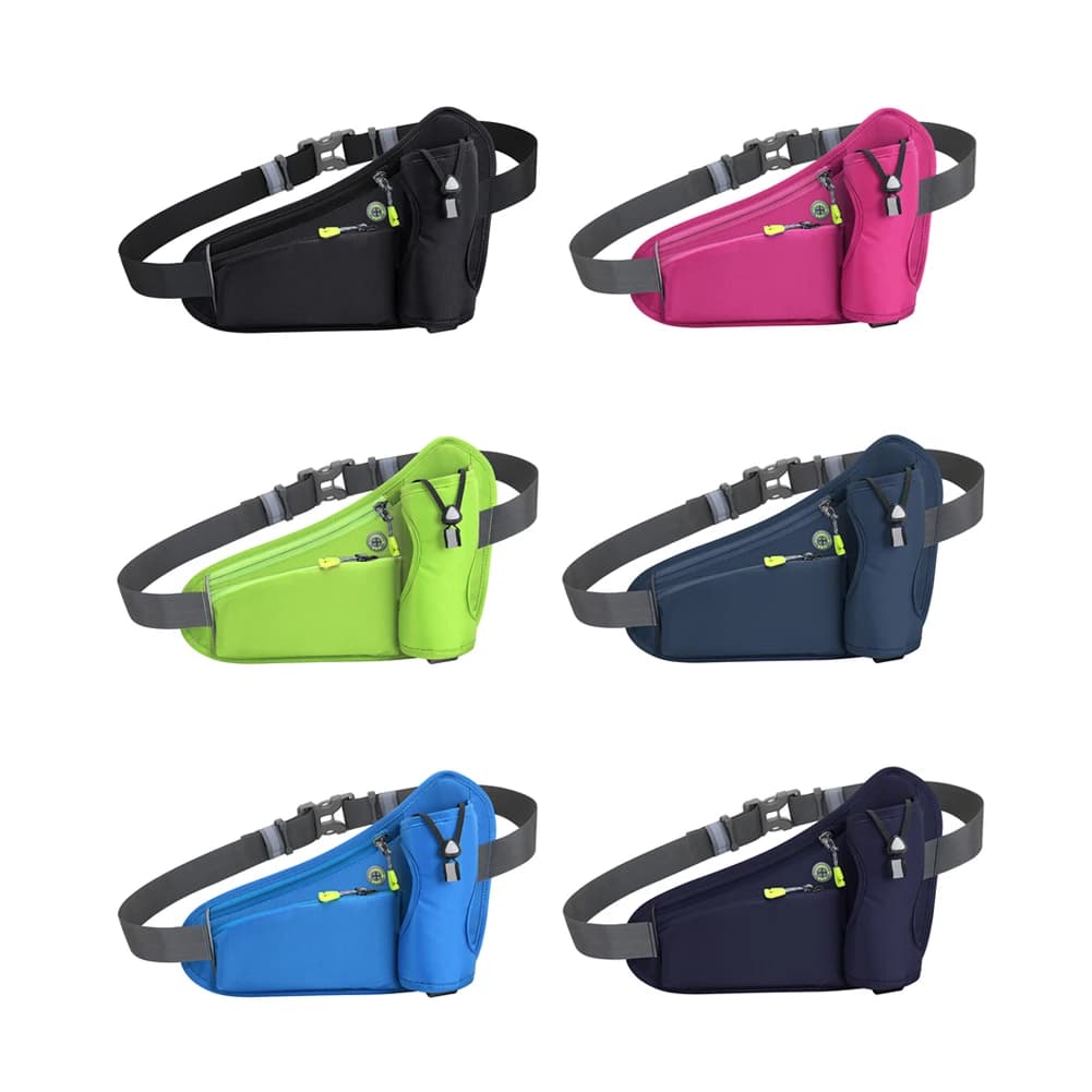 Marsupio da Corsa con Portaborraccia, Marsupio Idratazione, Borsa da Jogging e Ciclismo per Uomo Donna, Marsupio Sportivo da Palestra e Corsa