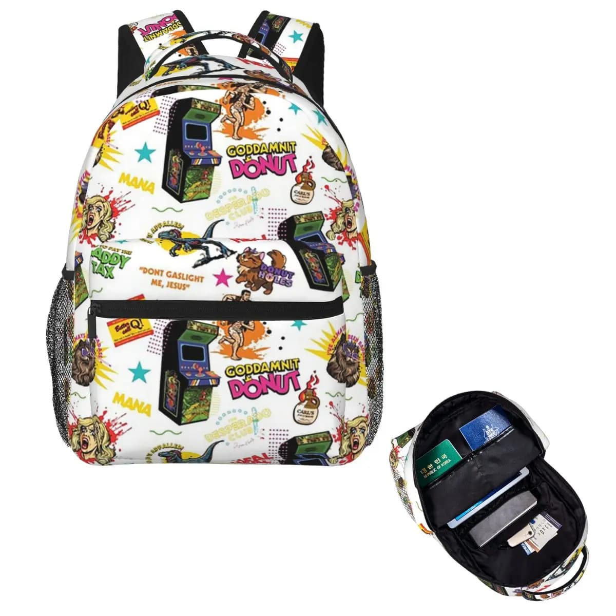 Zaino per studenti Dungeon Crawler Carl 80s Chaos Pattern, borsa da scuola, zaino da viaggio, zaino da escursionismo, borsa a tracolla alla moda per ragazzo e ragazza