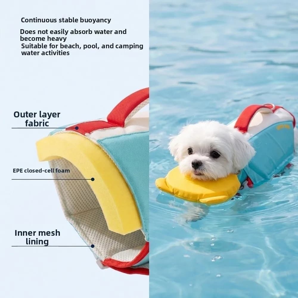 Strong Buoyancy Dog Life Jacket Adjustable Waterproof Pet Life Vest Breathable Thick Sponge Pad Puppy Safety Vests Swimming