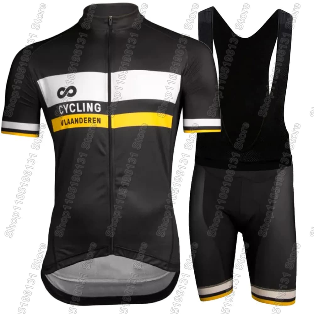 Completo Ciclismo Vlaanderen Belgio 2026: Maglia e Salopette da Bici da Corsa, Abbigliamento Ciclismo MTB