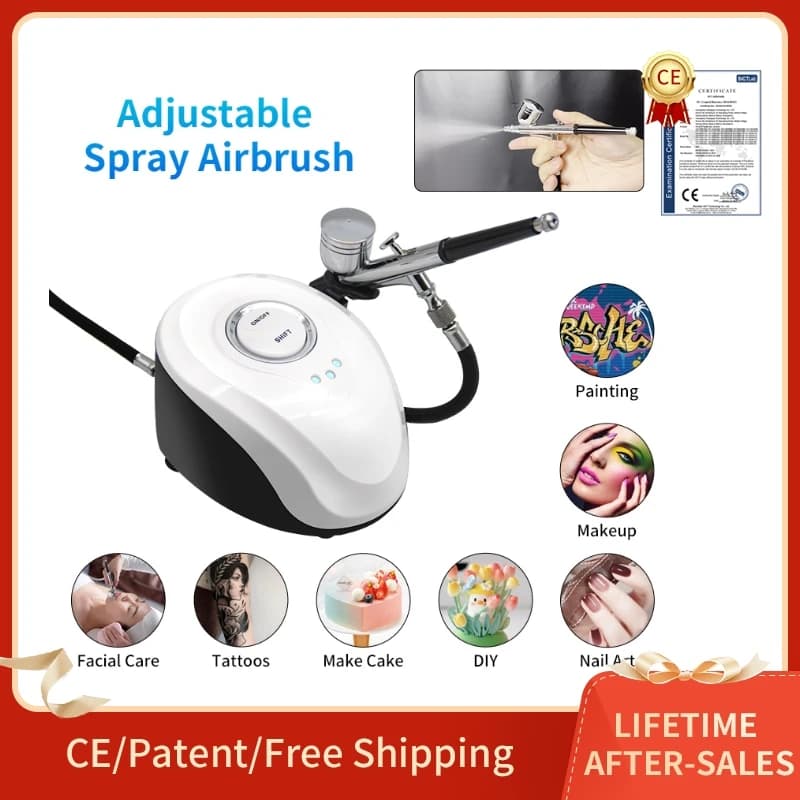 Spray Gun Nail Art Inkjet Tool Air High Pressure Nano Oxygen Injection Device with leather care compressor