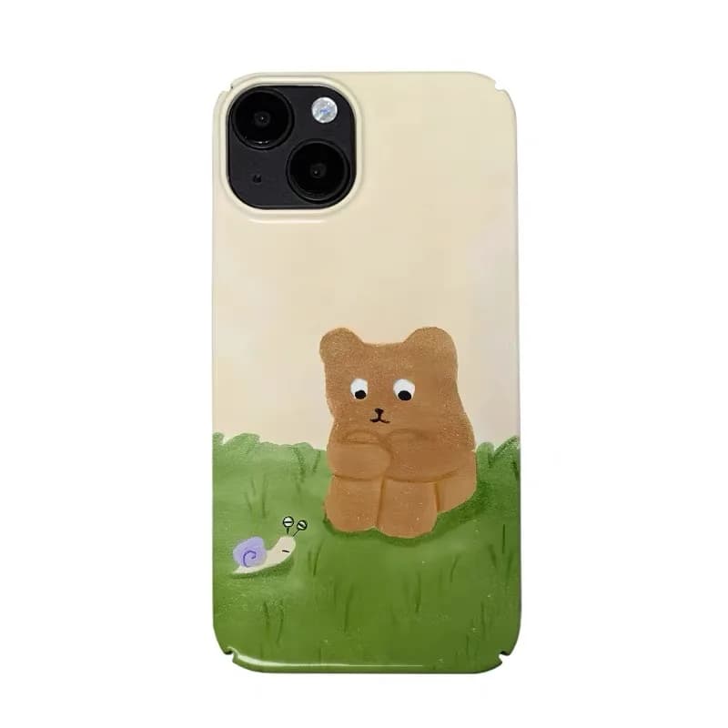 Lumaca Simpatico Orso Del Fumetto Cassa Del Telefono per IPHONE 17 Air 16E 15 PROMAX 14 Plus 13 12 MINI 11 PRO 16Plus XR XS SE Copertura Del Telefono Acrilico