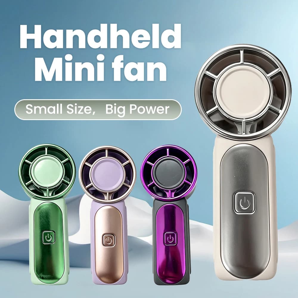 Portable Handheld Mini Fan Maximum Wind Speed 10m/s Folding Desktop 5speed Built in AI Chip Adjustment Fan Type-C Ports Charging
