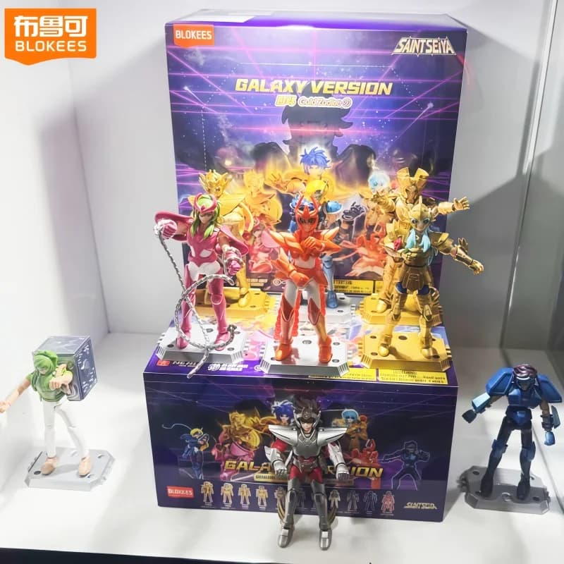 Nuovo Blokees Saint Seiya Galaxy V4 Action Figure Giocattolo Blind Box Kit di Montaggio Modello Gemelli da Collezione