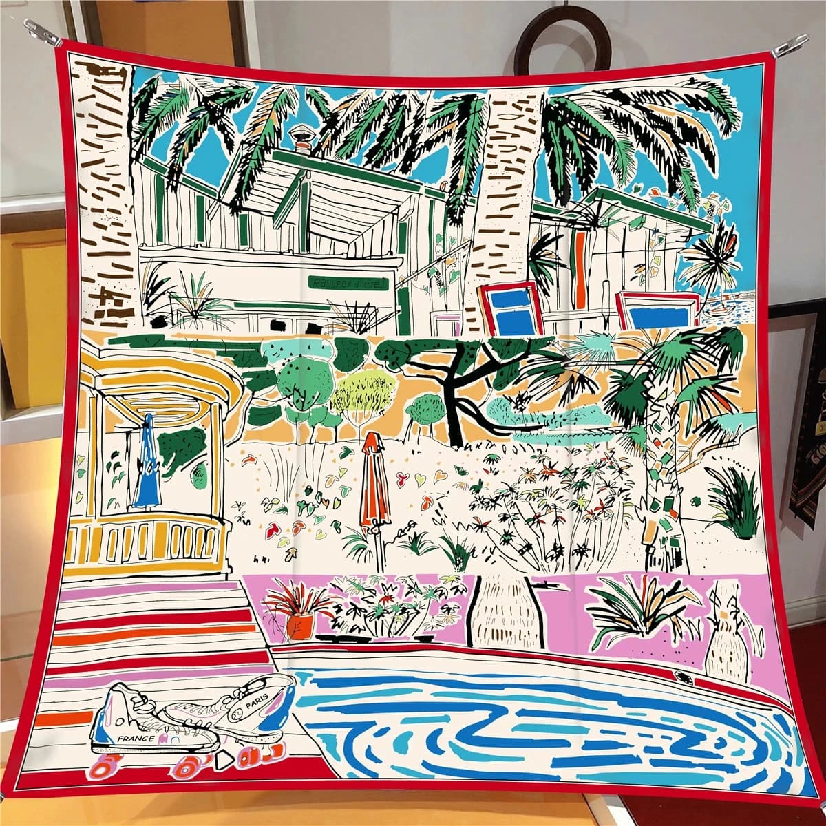 NUOVO Hawaii 90*90 CM Twill Sciarpa Scialli Estate Marchio di Moda Spiaggia Protezione Solare Sciarpe di Seta Stampa Piazza Fascia Bandane