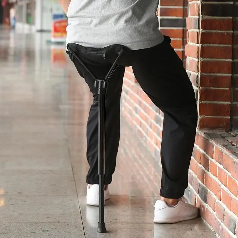 Foldable Walking Stick Stool for Tripod Adjustable Seat Height Stick Adjustable Seat Foldable Chair Stool With Stick Dropshipping