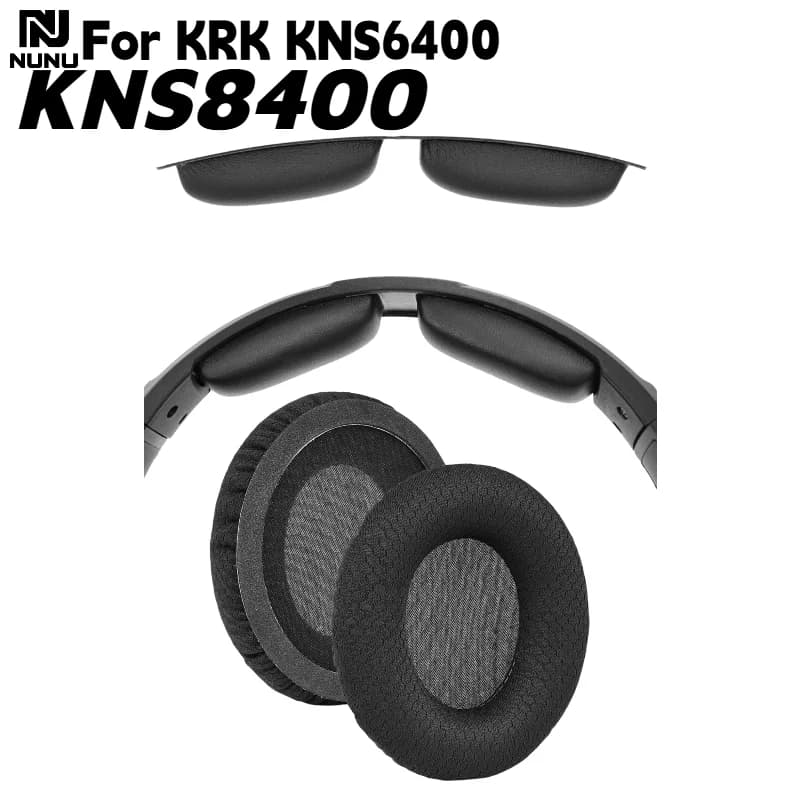 NUNU Cuscinetti auricolari di ricambio in rete/cuscinetto per archetto per cuffie KRK KNS6400 KNS8400, copertura in spugna ultra morbida per cuffie