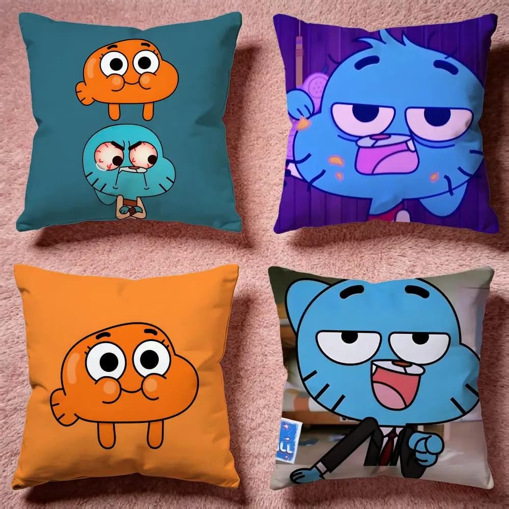 Popolare fodera per cuscino The Amazing World of Gumball, federa premium delicata sulla pelle, multiuso per casa, ufficio, viaggi