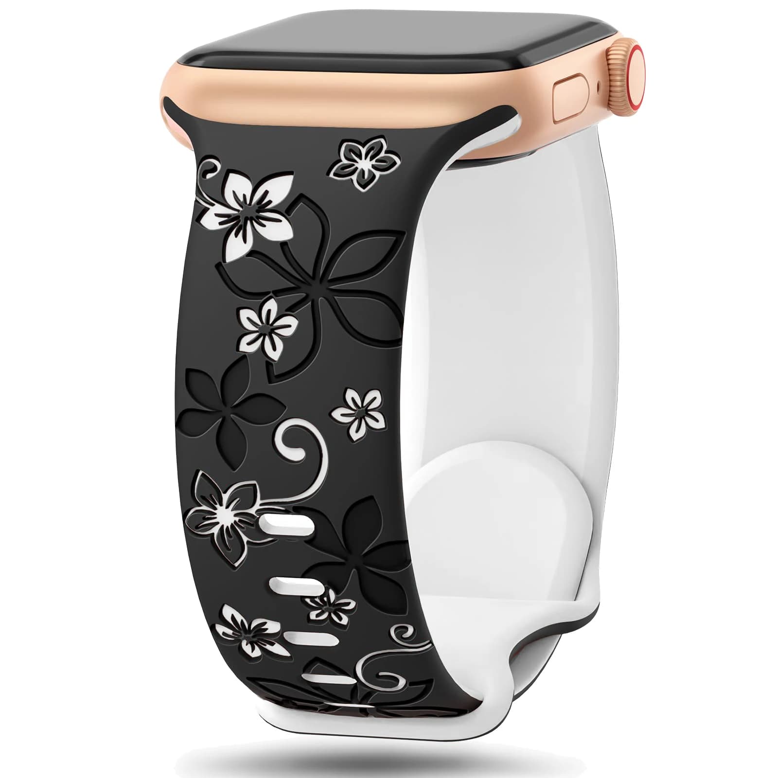 Cinturino inciso per cinturino Apple Watch 40mm 41mm 45mm 44mm 49mm 38mm bracciale Correa in Silicone serie iwatch 9 8 7 6 5 4 SE Ultra 2