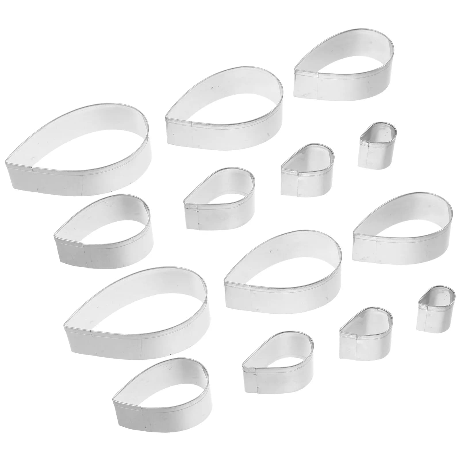 14Pcs Rose Flower Shaped Cookie Cutters Stainless Steel Petal Molds for Baking Pastry Cake Decorating Gumpaste Polymer Clay Art