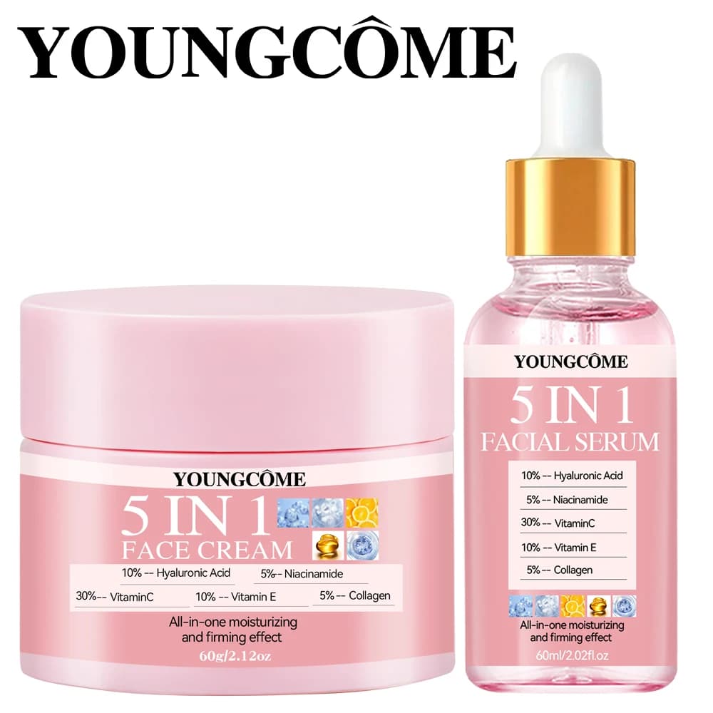 5 in 1 set of serum and anti-aging cream anti-wrinkle ankle agin-g lifting string remove dark pores shrinking whitening cream