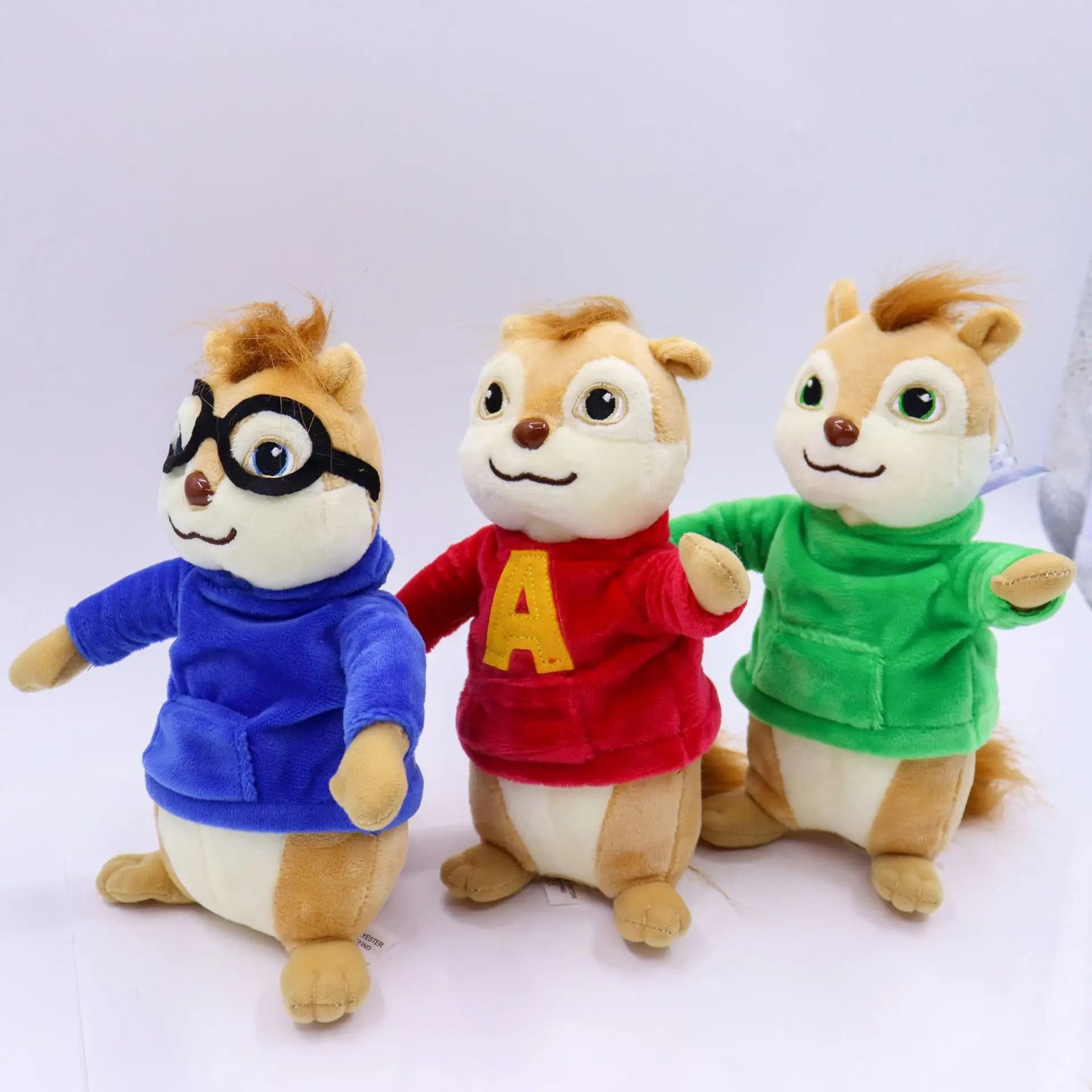 20 cm Gioco Alvin e i Chipmunks Peluche Kawaii Fluffy Chipmunks Animali di peluche Regalo di Natale per bambini