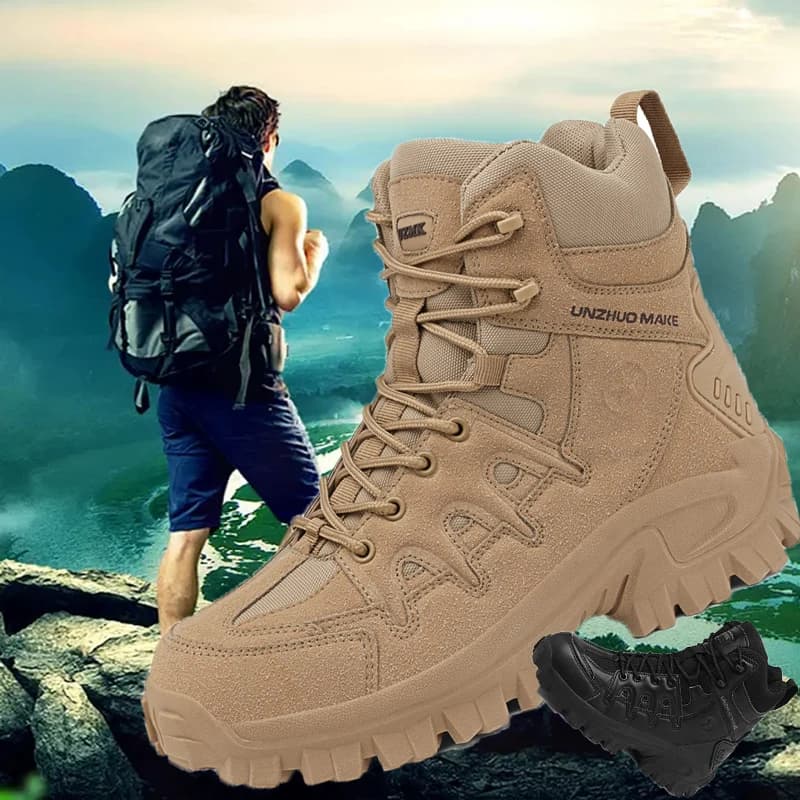 Scarponi da trekking da uomo di vendita caldi con sezione centrale traspirante e antiscivolo, scarpe da trekking all'aperto calde, scarpe da pesca in alluminio, scarpe da lavoro