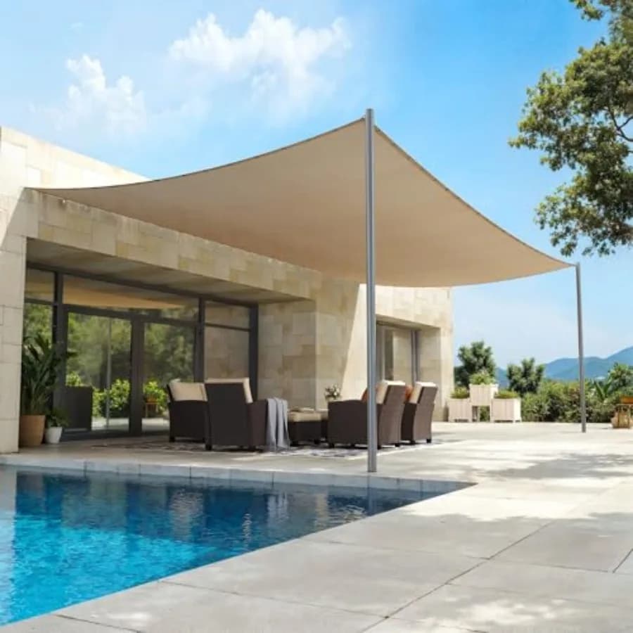 Telo Ombreggiante 90% con Occhielli Rinforzati e Anelli a D per Copertura Esterna di Patio, Giardino, Pergola, Gazebo 12X2