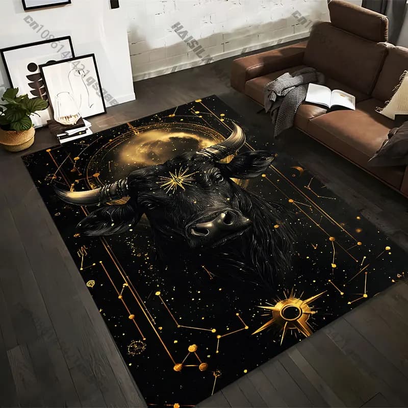 Tappeti stampati con 21 motivi di tori celesti della mitologia e potenza cosmica, per tappetini da yoga per adulti, decorazioni per soggiorno, zerbini personalizzati