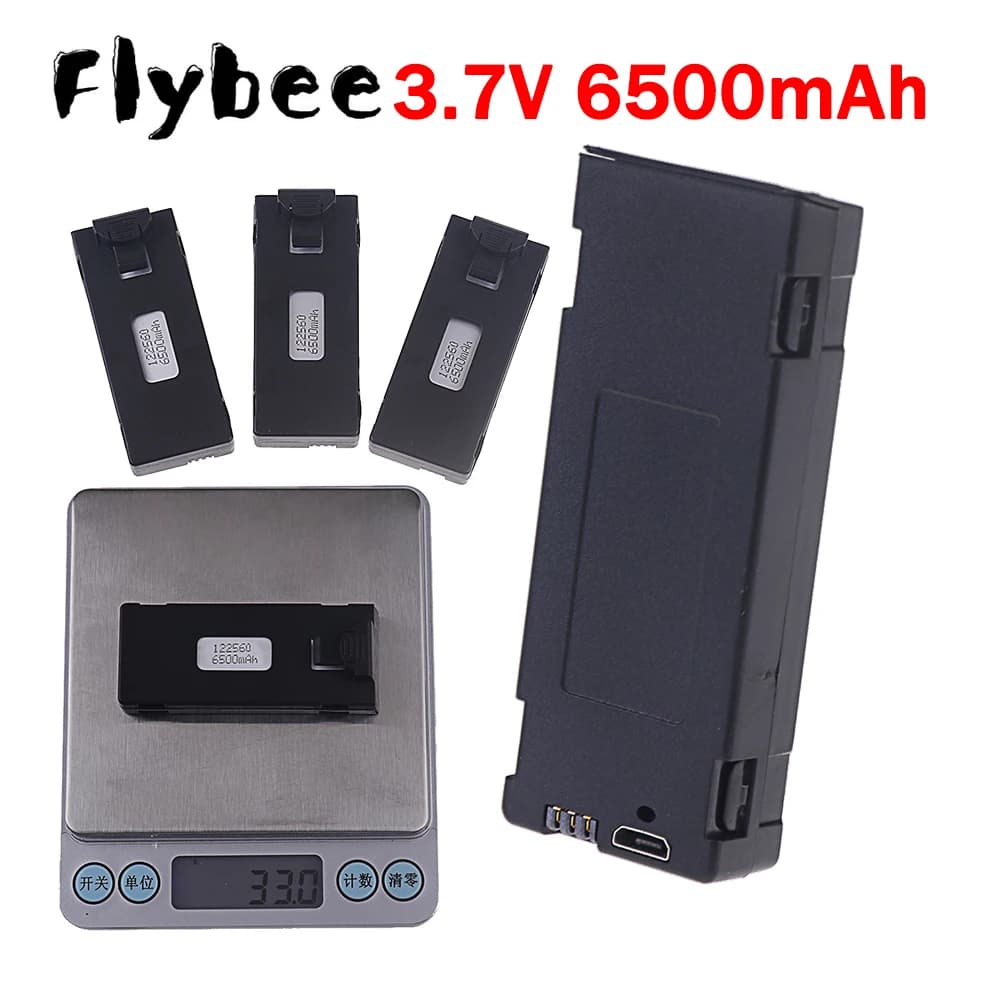 2026 3.7V Li-po Battery For RC Drone E88 E88PRO E99 P1 K3 P10 A13 S98 E525 RC Quadcopter Parts, Upgrade 6500mA 3.7V Battery