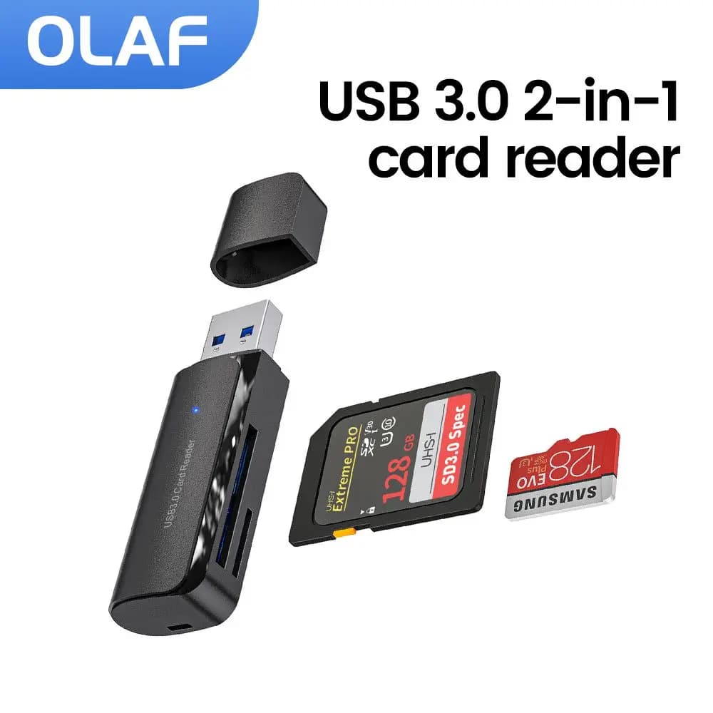 Lettore di schede 2 in 1 Adattatore per scheda di memoria da USB 3.0 a SD TF per PC Accessori per laptop Lettore multi smart card Archiviazione esterna