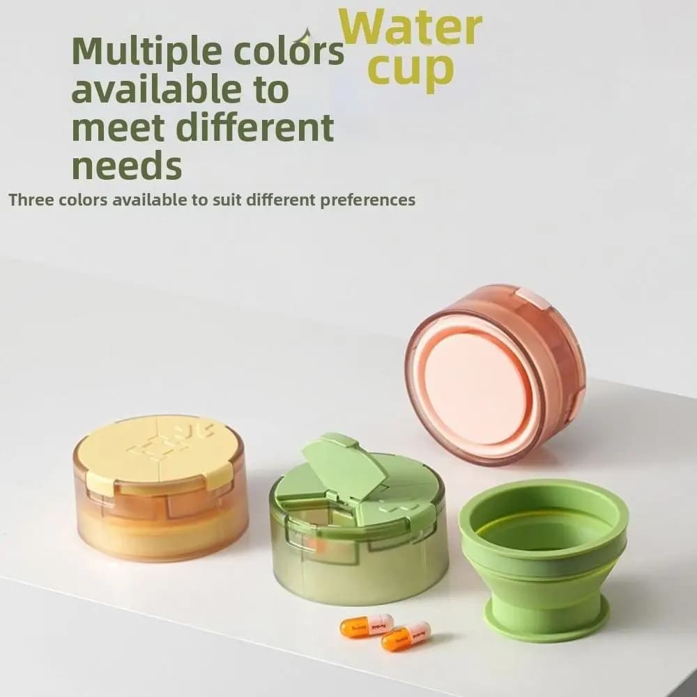 3 in 1 Portable Pill Cutter Precise Cutting Dustproof Mini Medicine Box Sealed Moisture-proof Tablet Dispenser Outdoor