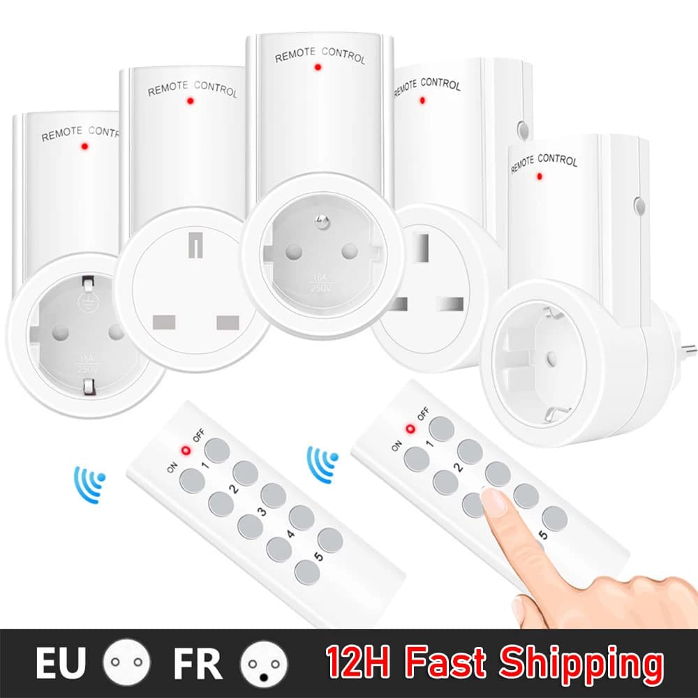 Intelligent socket with wireless remote control French EU wall plug 433 mhz programmable electric plug 220 V 230 V LED Safe for home