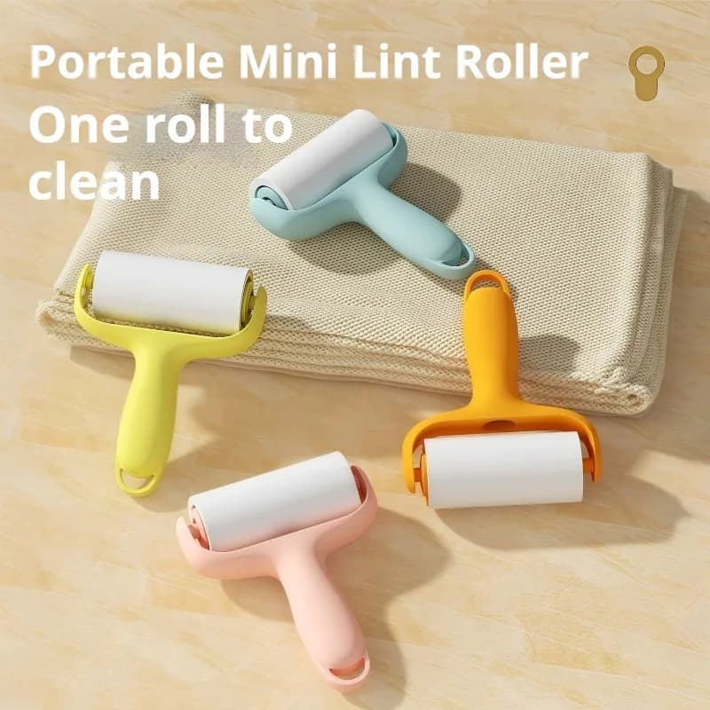 Mini Lint Roller with Removable Paper , High-adhesion Hair and Cat Hair Remover Small Portable Rolling Brush