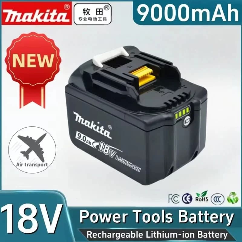 Caricabatterie e Batteria al Litio Originale Makita 18V 5Ah 6Ah 9Ah per Avvitatore Elettrico e Trapano, Caricabatterie Universale per Batterie Makita