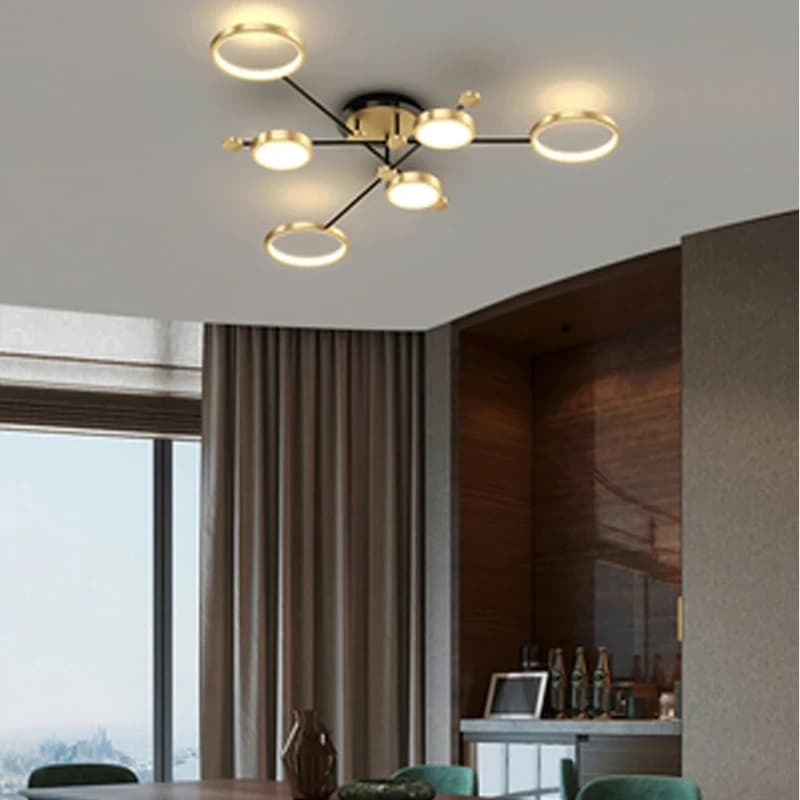 Decorazioni per la casa moderne Lampade a sospensione nere in oro per la tavola da cucina Un soggiorno Camera da letto Lampadari Illuminazione interna Apparecchio a sospensione