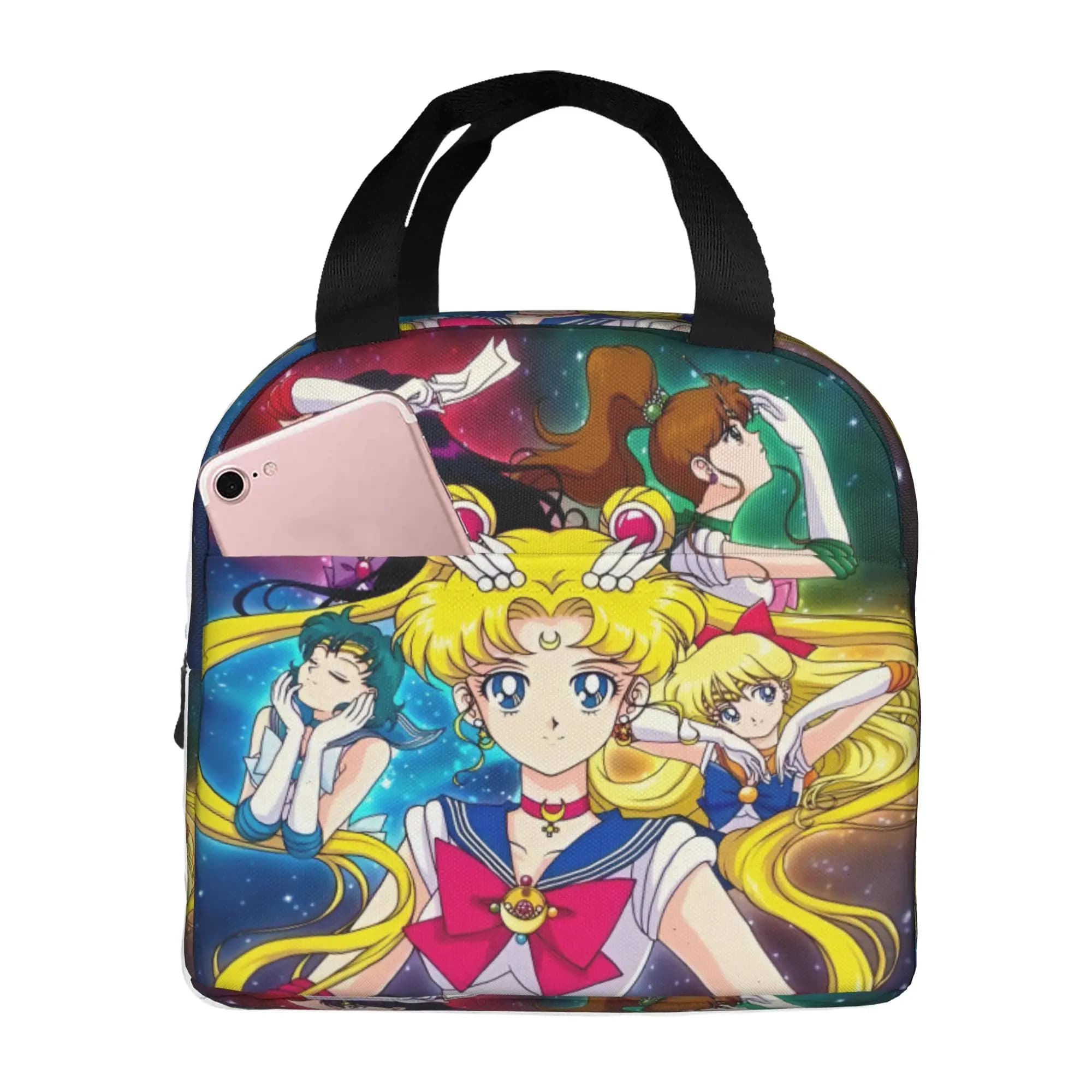 Custom S-Sailors Moons Lunch Bag Women Serenity Anime Cooler Warm Insulated Lunch Box for Adult Office