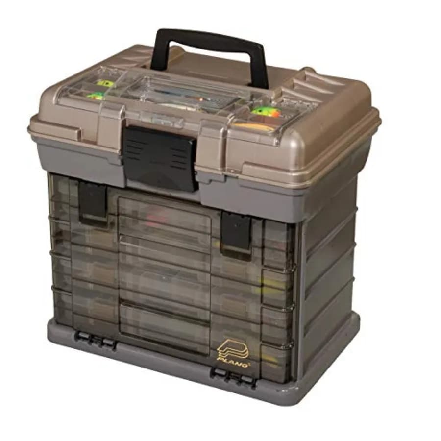 Sistema di scaffalature Guide Series StowAway 4-By Rack, contenitore per attrezzatura che contiene 4 scatole porta attrezzatura 3700, spazio superiore ad accesso rapido con coperchio DuraView