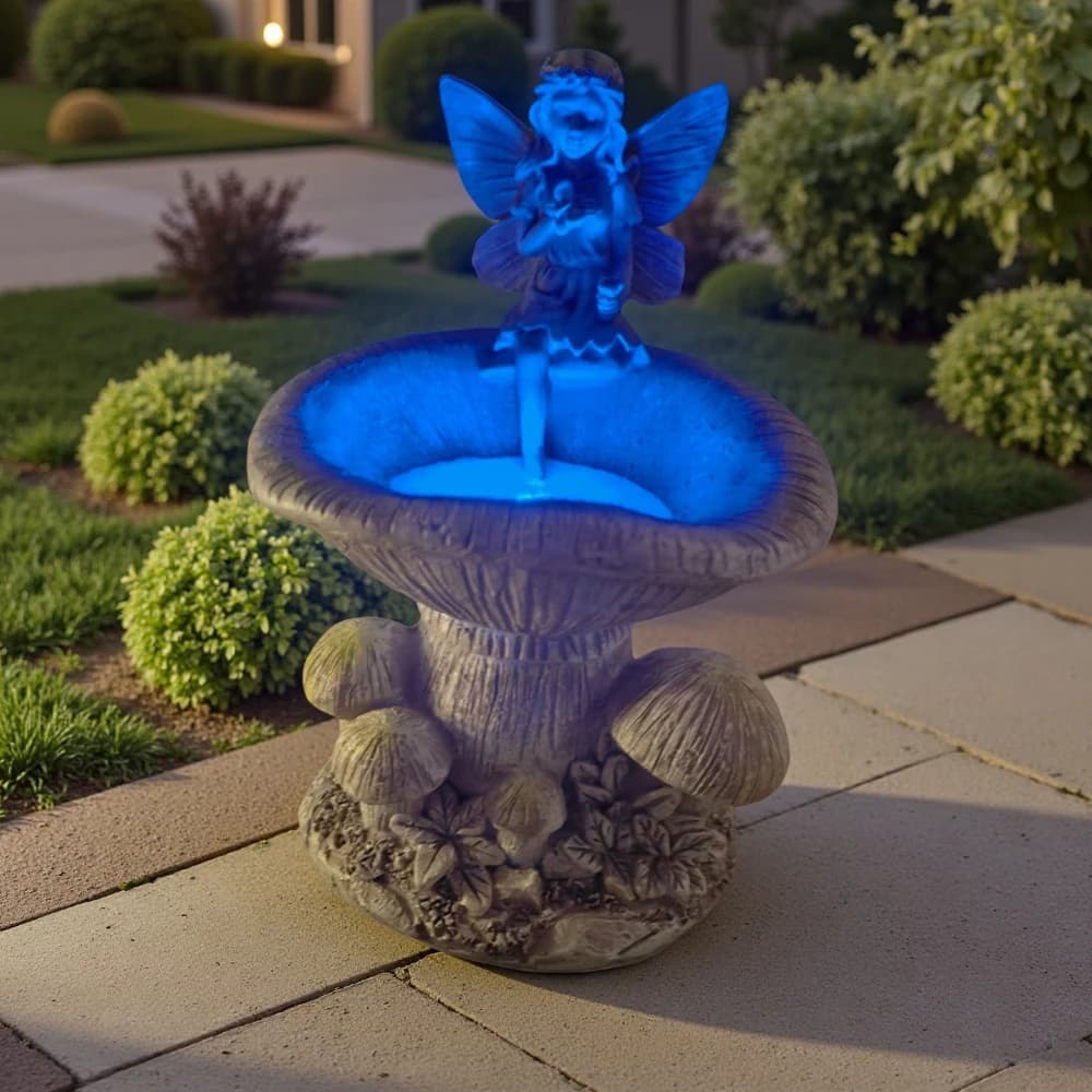 Fata dei fiori creativa Statua di luce notturna solare Ornamento decorativo da giardino in resina impermeabile per esterni per cortile