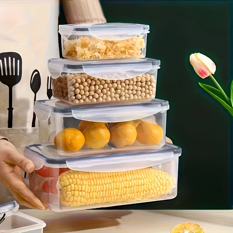 Set di 24 Contenitori Sigillati per Alimenti, Impilabili per Preparazione Pasti, Snack, Dispensa, Viaggi, con Etichette e Pennarello