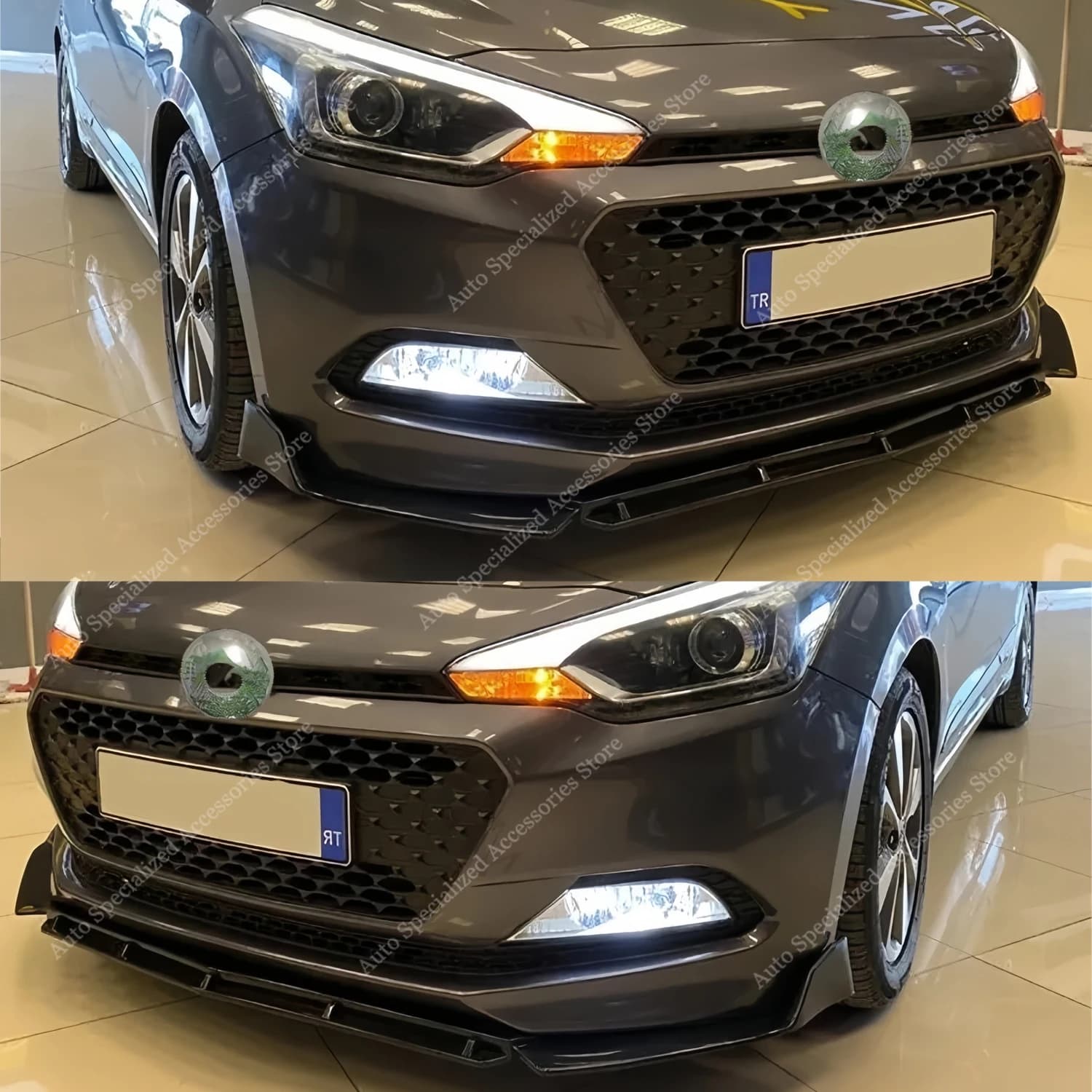Per Hyundai i20 MK2 auto paraurti anteriore Lip Spoiler Splitter diffusore i20 GB TGDI MPI 2014-2020 Coupe Retroft bodykit Tuning