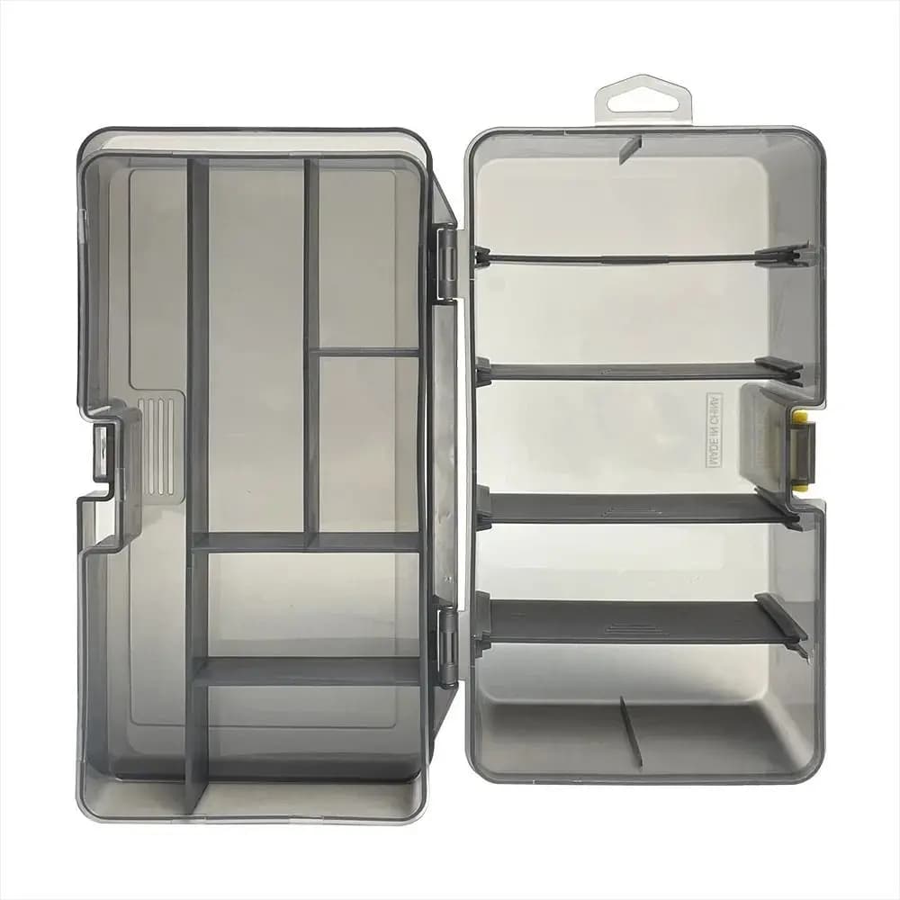 Double Layer Fishing Tackle Box Flip Cover Waterproof Lure Hook Storage Case Moisture-proof Plastic Bait Storage Container