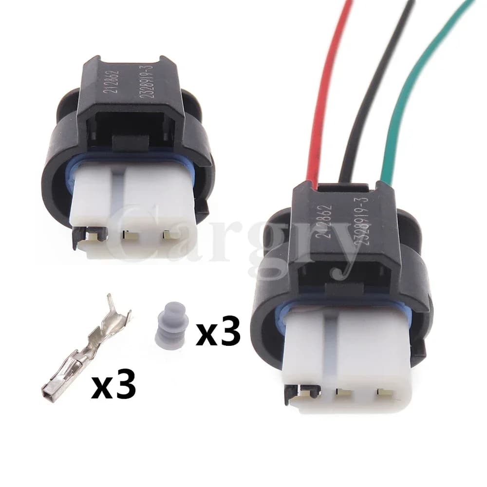 Set di 3 Connettori Impermeabili 2328919-3 AC per Auto, Presa Sigillata per Cablaggio Automobilistico, Accessori Auto