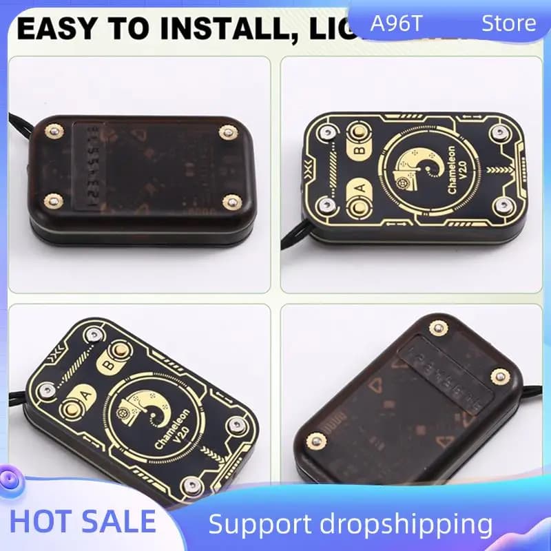 A96T Chameleon V2.0 RFID Smart Chip Reader Emulatore Chameleon NFC Duplicatore + UID/CUID Portachiavi 125Khz 13.56Mhz Decodifica scheda