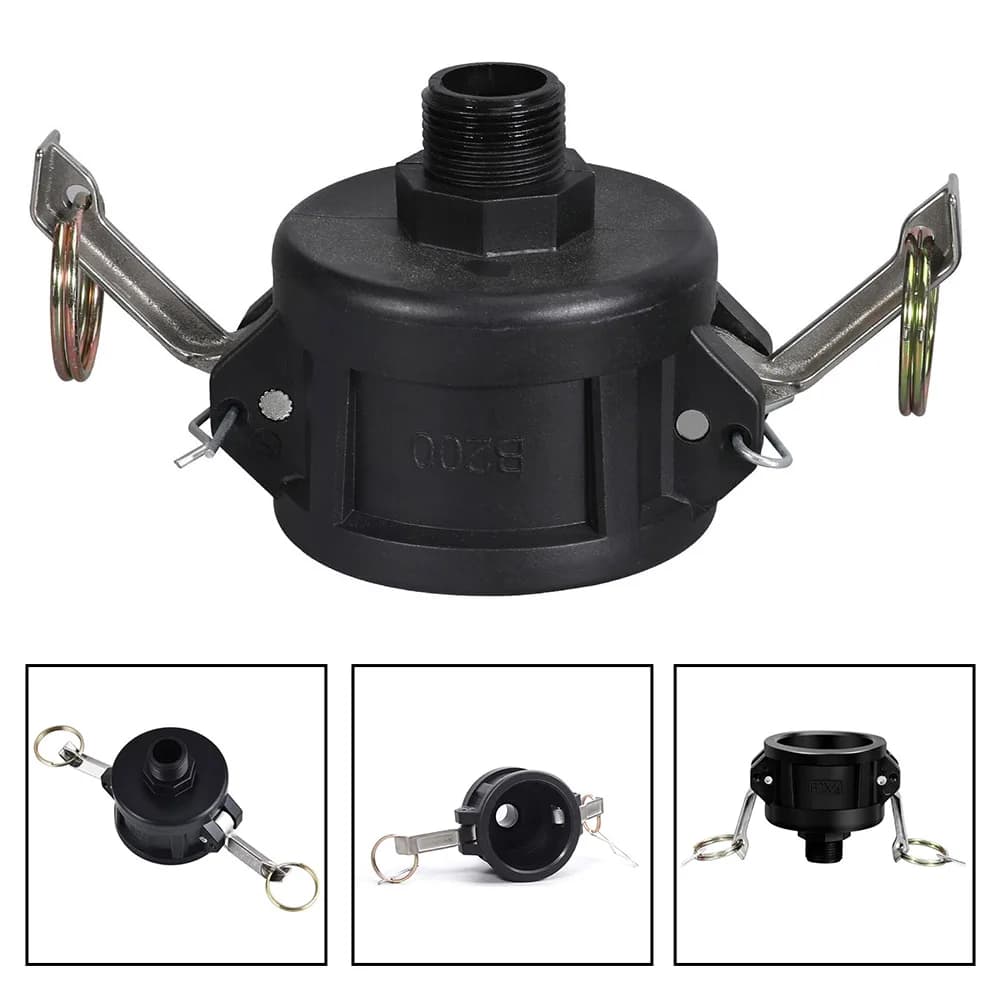 Adattatore da 2 pollici con attacco Camlock a filettatura maschio da 3/4 di pollice per serbatoio d'acqua IBC da 275-330 galloni, connettore per tubo da giardino