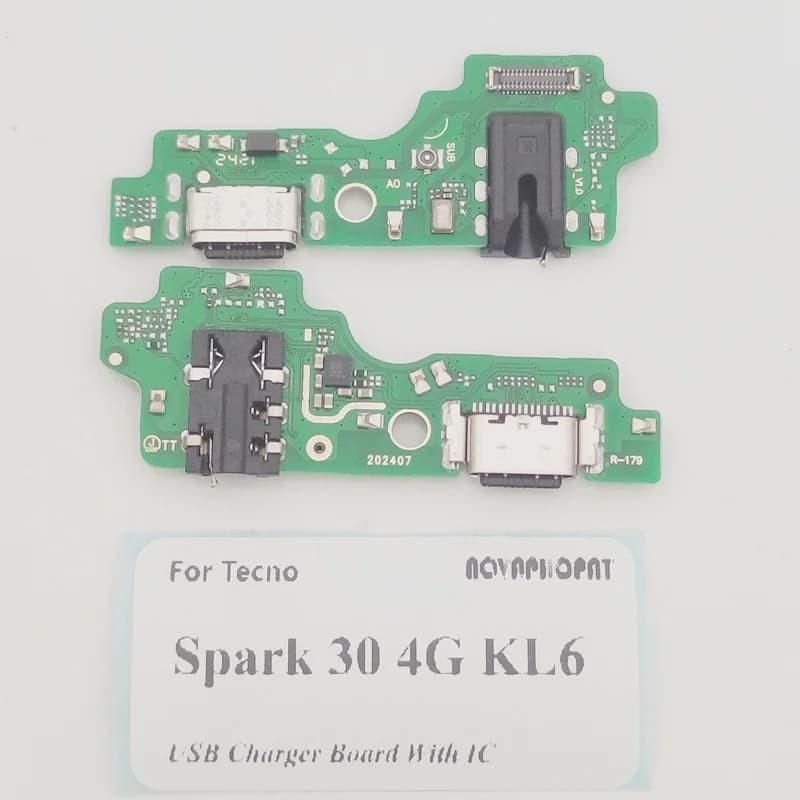 Novaphopat Per Tecno Spark 30 4G KL6 Dock USB Porta di Ricarica Spina Scheda Caricatore Microfono MIC Cavo Della Flessione