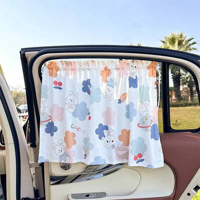 Parasole per Finestrino Auto con Ventosa, Protezione UV Universale per Bambini e Neonati, Design Cartone Animato