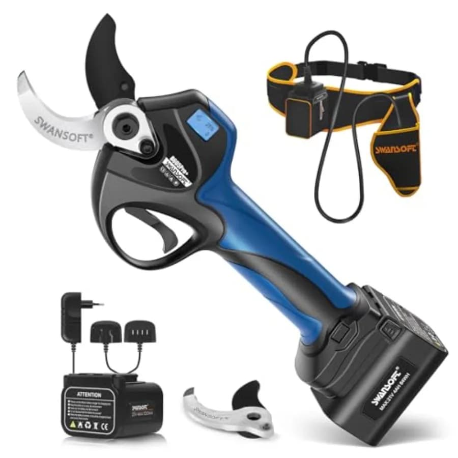 Electric Power Scissors with LED - Cutting Diameter 1.6 Inches, Wireless Electric Cesories, Powered by 3 2.5Ah Batteries, 10 Functions