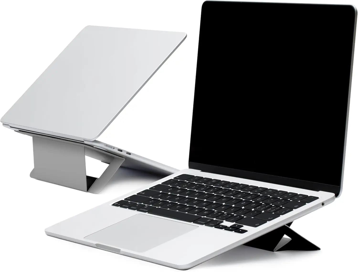 Supporto Pieghevole per Laptop con Angoli Regolabili, Ventilazione Rinfrescante per Portatili da 11-16 Pollici, Portatile e Riutilizzabile in Grigio Freddo