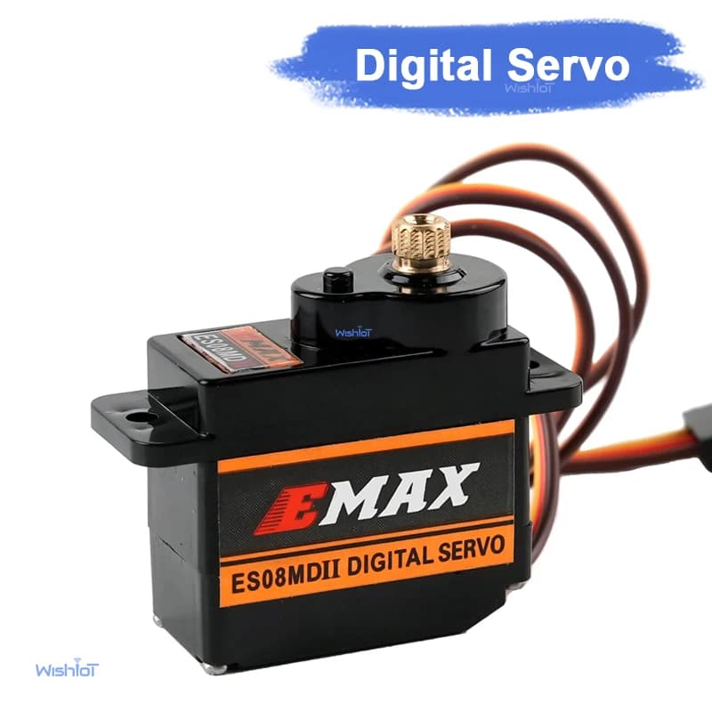 EMAX ES08MD II 12g Mini Servo Digitale - Ingranaggi in Metallo ad Alta Coppia (4.8-6V) per Auto RC/Aereo/Robot e Giocattoli STEM