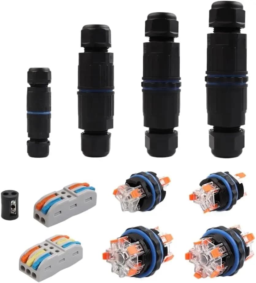 Connettore per cavo impermeabile IP68 connessione rapida KVSF-15 2 in 2 out connettore per cavo adattatore terminale elettrico 2/3/4/5 Pin