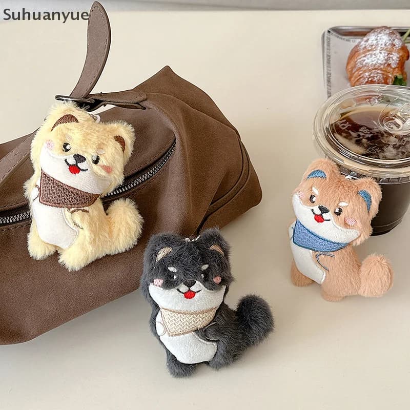 Simpatico cartone animato peluche Shiba Inu cucciolo bambola ciondolo zaino impiccagioni decorazione regali