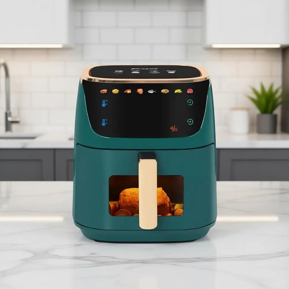 Friggitrice ad Aria Grande da 8QT, 8 Menu Preimpostati, Controllo Digitale, Display Touch, Lavabile in Lavastoviglie, Antiaderente, Formato Famiglia (Verde)
