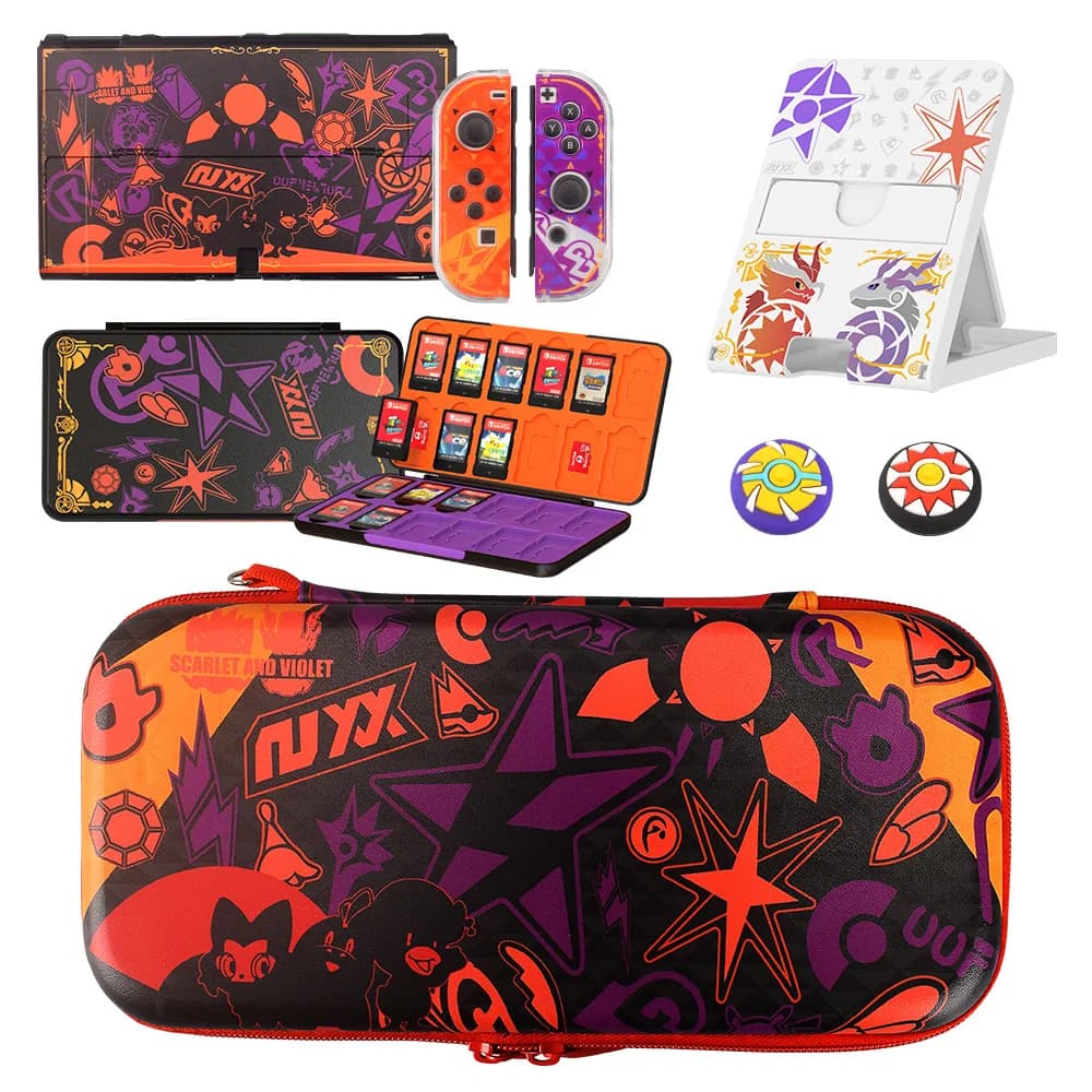 Custodia da trasporto compatibile con Nintendo Switch custodia Oled Cover Playstand Thumb Grip Caps