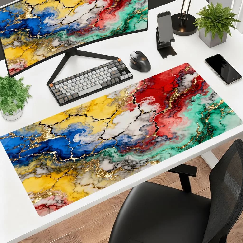 Brand Colorful Marble Mouse Pad Non-Slip Rubber Backing Washable High-Definition Print For Office Laptop Gaming