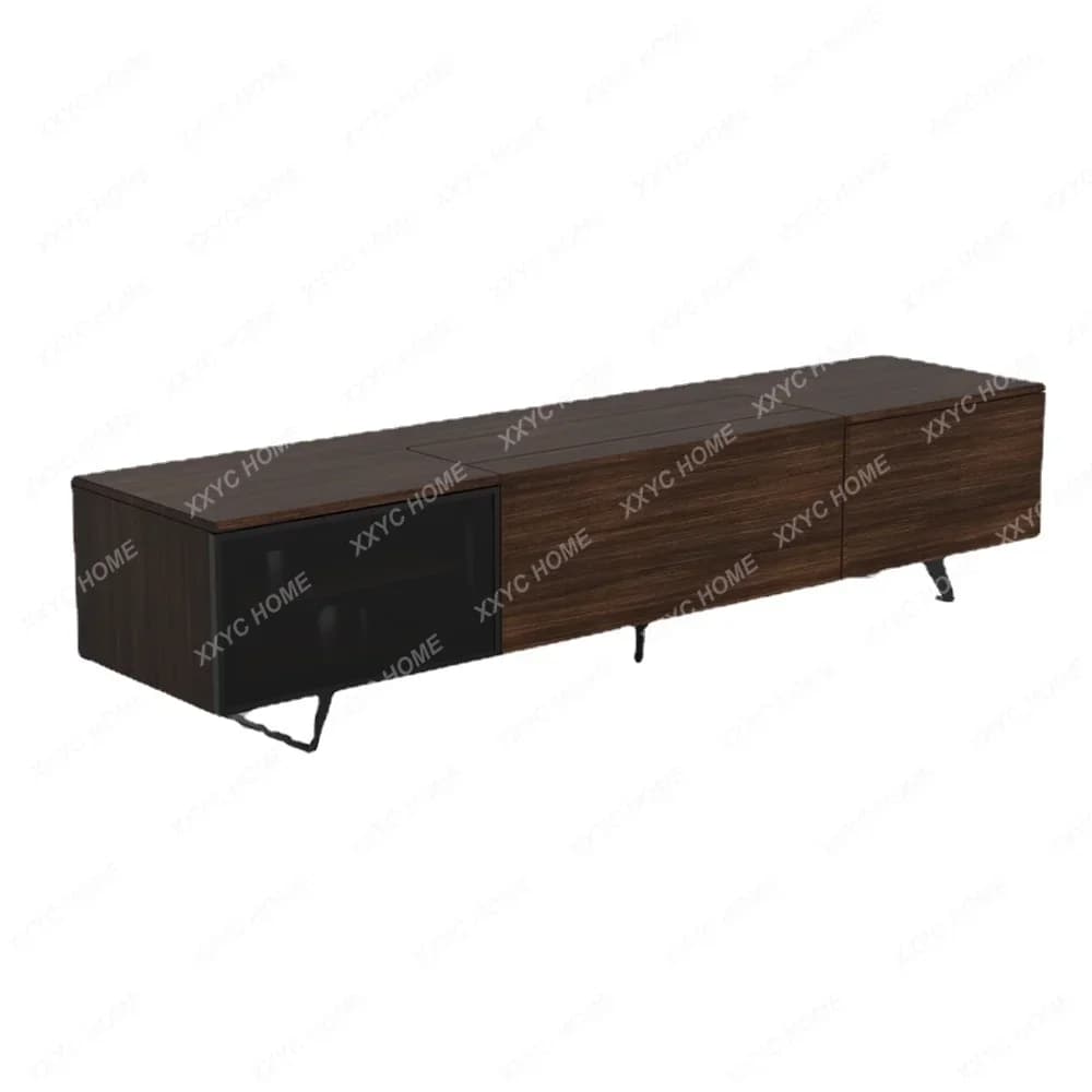 A Perfect smart laser TV projection screen integrated cabinet is suitable for all ultra short throw laser projectors walnut